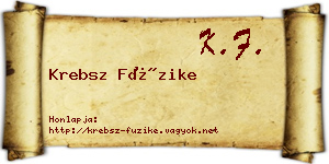 Krebsz Füzike névjegykártya